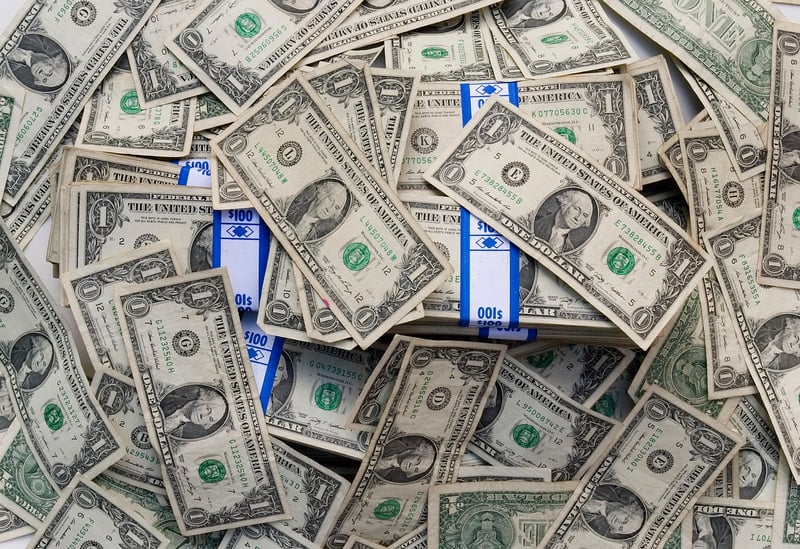 Piggy bank with money